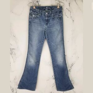7 For All Mankind Light Wash Low Rise Flare 26